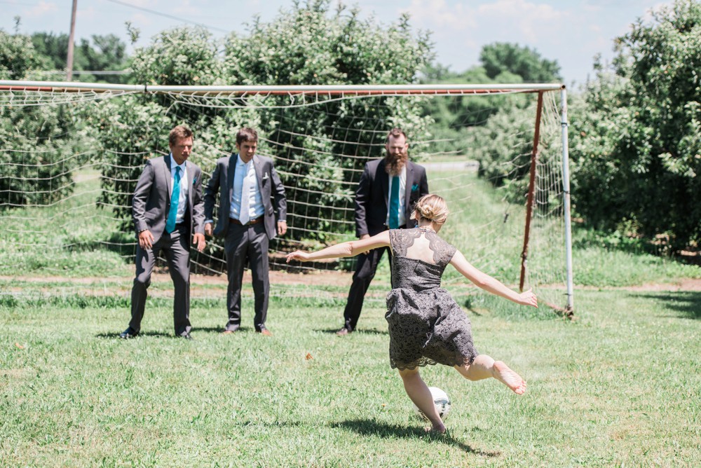 soccer on wedding day